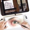 imageNicpro 58 PCS Art Drawing Supplies Kit in Leather Case Art Mechanical Pencil Set with 6 Metal Drafting Pencil 05 ampamp 07 ampamp 09 ampamp 2mm 12 Micron Pen Sketch Book 30 Tube Lead Refills for Sketching