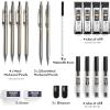 imageNicpro 6PCS Metal Mechanical Pencil Set Full Copper Drafting Pencil 03 05 07 09 mm ampamp 2PCS 2mm Graphite Lead Holder4B 2B HB 2H For Art Sketching Drawing With Lead Refills Eraser CaseGold