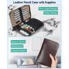 imageNicpro Blocky Gear Metal Mechanical Pencil Set with Leather Case 40PCS Art Drafting Pencil 05 07 09 ampamp 2mm Lead Pencil with 352PCS HB 2H 4H 2B 4B 6B Color Lead Refills for Sketching Drawing29 PCS