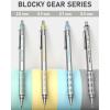 imageNicpro Blocky Gear Metal Mechanical Pencil Set with Leather Case 40PCS Art Drafting Pencil 05 07 09 ampamp 2mm Lead Pencil with 352PCS HB 2H 4H 2B 4B 6B Color Lead Refills for Sketching Drawing40 PCS