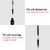 imageNicpro Fountain Pen Set Classic Black Fancy Pen 038mm Extra Fine Nib with Ink Refill Converter Metal Pen Case Smooth Writing Calligraphy Refillable Pen for Men Women Professional Office BusinessBlack