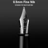 imageNicpro Fountain Pen Set Classic Black Fancy Pen 038mm Extra Fine Nib with Ink Refill Converter Metal Pen Case Smooth Writing Calligraphy Refillable Pen for Men Women Professional Office BusinessBlack