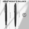 imageNicpro Fountain Pen Set Classic Black Fancy Pen 038mm Extra Fine Nib with Ink Refill Converter Metal Pen Case Smooth Writing Calligraphy Refillable Pen for Men Women Professional Office BusinessBlack
