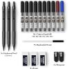 imageNicpro Metal 20 Mechanical Pencil Set with Case 3 PCS Drafting Lead Holder with 10 Tubes 2mm Graphite Lead RefillHB 2H 4H 2B 4B ampampColors Sharpeners Erasers for Artist Writing Drawing SketchingBlack