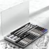 imageNicpro Metal 20 Mechanical Pencil Set with Case 3 PCS Drafting Lead Holder with 10 Tubes 2mm Graphite Lead RefillHB 2H 4H 2B 4B ampampColors Sharpeners Erasers for Artist Writing Drawing SketchingSilver