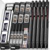 imageNicpro Metal Mechanical Pencil Set 5 PCS Art Drafting Pencils 03 05 07 09 mm ampamp 2mm Graphite Lead Holder For Sketching Drawing With 9 Tubes 4B 2B HB 2H Colors Lead Refills Erasers CaseBlack