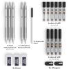imageNicpro Metal Mechanical Pencil Set 5 PCS Art Drafting Pencils 03 05 07 09 mm ampamp 2mm Graphite Lead Holder For Sketching Drawing With 9 Tubes 4B 2B HB 2H Colors Lead Refills Erasers CaseSilver