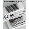imageNicpro Metal Mechanical Pencil Set 5 PCS Art Drafting Pencils 03 05 07 09 mm ampamp 2mm Graphite Lead Holder For Sketching Drawing With 9 Tubes 4B 2B HB 2H Colors Lead Refills Erasers CaseBlack