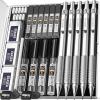 imageNicpro Metal Mechanical Pencil Set 5 PCS Art Drafting Pencils 03 05 07 09 mm ampamp 2mm Graphite Lead Holder For Sketching Drawing With 9 Tubes 4B 2B HB 2H Colors Lead Refills Erasers CaseSilver