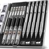 imageNicpro Metal Mechanical Pencil Set 5 PCS Art Drafting Pencils 03 05 07 09 mm ampamp 2mm Graphite Lead Holder For Sketching Drawing With 9 Tubes 4B 2B HB 2H Colors Lead Refills Erasers CaseSilver