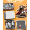 imageNicpro Miniature Painting Kit with Wet Palette ampamp 11PCS Detail Paint Brushes Drybrush 100PCS Wet Pallet Paper 4PCS Sponge Brush Holder Mixing Paint Saver Palette for Warhammer 40K Model PaintingWhite