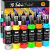 imageNicpro 18 Colors 3D Fabric Paint Set 4oz 120 ml NonToxic Soft Paint Permanent Fabric Paint for Clothes Textile DIY Crafts Tshirts Bags Canvas Jeans Shoes for Kid Adult with Color Wheel