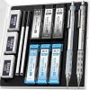 imageNicpro 2 Pack Blocky Gear Metal Mechanical Pencils Set with Case 05 mm ampamp 07 mm Lead Drafting Pencil with 6 Tube 360PCS Lead RefillsHB 2B 3 Erasers 18 Eraser Refills for Art Sketching Drawing