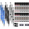 imageNicpro 29 Pieces 2mm Mechanical Pencil Set 9 PCS Drafting Carpenter Pencils 20 mm for Art Drawing Sketching construction with 192 Lead Refills PreSharpen HB ampamp 2B ampamp Colors 2 Erasers 2 Sharpener
