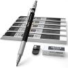 imageNicpro 2mm Metal Mechanical Pencil Set 2PCS Lead Holder 20 mm Marker Artist Carpenter Pencils with 120 Graphite Lead Refill HB 2H 4H 2B 4B ampamp Color 2 Eraser for Drafting Drawing Writing Sketching1 Count Pack of 1