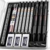imageNicpro 3 Pack 2mm Mechanical Pencils Set with Case 33 Graphite Lead Refills 4B 2B HB 2H 4H 36 Colored Lead Erasers Weatherproof Metal Barrel Heavy Duty Carpenter Pencil For Drawing Sketching1 Count Pack of 3