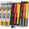 imageNicpro 3 Pack Carpenter Pencil with Sharpener ampamp Holder Mechanical Carpenter Pencils with 39 Refills Red Black Yellow Heavy Duty Construction Pencils Woodworking Pencils for Contractor Architect3 Pack