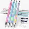 imageNicpro 4 PCS Pastel Mechanical Pencil Set 09 mm for School Cute Colors Mechanical Pencils with 8 tubes HB Lead Refills 2 Erasers 9 Eraser Refills For Student Writing Drawing Sketching with Case