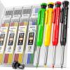 imageNicpro 4 Pack Carpenter Pencil with Sharpener Mechanical Carpenter Pencils with 52 Refills Construction Pencil Heavy Duty Woodworking Pencils for Architect Red Black Yellow BlueBlack Red Yellow Green