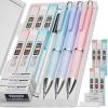 imageNicpro 6PCS Pastel Mechanical Pencil Set 05 ampamp 07 mm with 12 tubes HB Lead Refills 3 Erasers 9 Eraser Refills For School Writing Drawing Sketching 3 Colors  With Case07mm