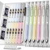 imageNicpro 6PCS Pastel Mechanical Pencil Set 05 mm Cute Mechanical Pencils with Comfort Grip with 12 Tubes HB Lead Refill 3 Eraser 9 Eraser Refills for Student Writing Drawing Sketching with Case07