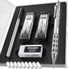 imageNicpro Blocky Gear 09 mm Mechanical Pencils Set in Case Metal Pencil with 09mm HB Lead Refills Eraser for Professional ampamp Adult Art Writing Drafting Drawing05mm