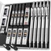 imageNicpro Metal Mechanical Pencil Set 5 PCS Art Drafting Pencils 03 05 07 09 mm ampamp 2mm Graphite Lead Holder For Sketching Drawing With 9 Tubes 4B 2B HB 2H Colors Lead Refills Erasers CaseSilver