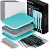 imageNicpro Miniature Painting Kit with Wet Palette ampamp 11PCS Detail Paint Brushes Drybrush 100PCS Wet Pallet Paper 4PCS Sponge Brush Holder Mixing Paint Saver Palette for Warhammer 40K Model PaintingBlue
