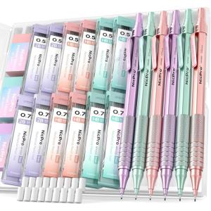 imageNicpro 05 mm Metal Mechanical Pencil Set 3PCS MP1000 Artist Lead Pencils With 480PCS HB 2B Lead Refills Erasers Pastel Aesthetic Mechanical Pencils for School Supplies Writing Drawing Sketching05  07mm