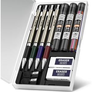 imageNicpro 4 PCS Premium 20 mm Mechanical Pencils Set 108 Colored ampamp Black HB 2B Lead Refills Art Metal 2mm Carpenter Pencil with 2 Erasers 2 Sharpeners for Drafting Sketching Drawing with Case