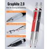 imageNicpro 15 Pack Carpenter Pencil Set with Sharpener Mechanical Carpenter Pencils with 40 Refill Automatic Center Punch and Carbide Scribe Tool Heavy Duty Construction Pencil for ArchitectWith Case15 Pack