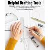 imageNicpro 20PCS Professional Geometry Set with Case Drafting Tools with Protractor and Compass Metal Rulers Triangles Pens Pencils Drawing Supplies Drafting Kit for Architect Engineer Students