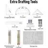 imageNicpro 20PCS Professional Geometry Set with Case Drafting Tools with Protractor and Compass Metal Rulers Triangles Pens Pencils Drawing Supplies Drafting Kit for Architect Engineer Students