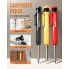 imageNicpro 28 Pack Carpenter Pencil Set with Sharpener Mechanical Carpenter Pencils with 127PCS Refills and Carbide Scribe Tool Heavy Duty Construction Pencils for Architect WoodworkingWith Canvas Case