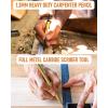 imageNicpro 28 Pack Carpenter Pencil Set with Sharpener Mechanical Carpenter Pencils with 127PCS Refills and Carbide Scribe Tool Heavy Duty Construction Pencils for Architect WoodworkingWith Canvas Case