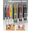 imageNicpro 31 Pack Carpenter Pencil Set with Sharpener Mechanical Carpenter Pencils with 128PCS Refills and Carbide Scribe Tool Heavy Duty Construction Pencils for Architect WoodworkingWith Canvas Case