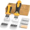 imageNicpro 2 PCS MutiPurpose Razor Blades Scraper Set With 20 Blades Industrial Adjustable Handle Cleaning Glass Window Wall Paint Label Sticker Decal Removal