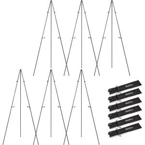 imageNicpro Folding Easels for Display 2 Pack 63 Inch Metal Floor Easel Stand Tripod Black Portable for Artist Poster Wedding with Carry Bag6