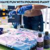 imageNicpro 14 Colors 845oz Acrylic Pour Paint Supplies Kit Large Volume Premixed High Flow Painting Bulk Set with Canvas Wood Natural Slices Pouring Oil Tools Gloves Strainer Cups for Beginner DIY24 Colors