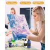 imageNicpro 14 Colors 845oz Acrylic Pour Paint Supplies Kit Large Volume Premixed High Flow Painting Bulk Set with Canvas Wood Natural Slices Pouring Oil Tools Gloves Strainer Cups for Beginner DIY14 Colors