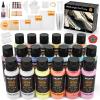 imageNicpro 123 Pack Metallic Acrylic Pouring Paint Set 19 Colors 2oz  60ml bottle Ready to Pour Acrylic Paint Supplies ampamp PreMix High Flow for Canvas ampamp Paper Rocks Wood and DIY Painting