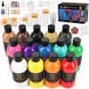 imageNicpro 14 Colors 845oz Acrylic Pour Paint Supplies Kit Large Volume Premixed High Flow Painting Bulk Set with Canvas Wood Natural Slices Pouring Oil Tools Gloves Strainer Cups for Beginner DIY14 Colors