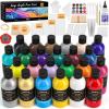 imageNicpro 14 Colors 845oz Acrylic Pour Paint Supplies Kit Large Volume Premixed High Flow Painting Bulk Set with Canvas Wood Natural Slices Pouring Oil Tools Gloves Strainer Cups for Beginner DIY24 Colors