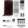 imageNicpro 20PCS Black Metal Mechanical Pencil Set in Leather Case Drafting Pencil 03 05 07 09 mm ampamp 2mm Lead Holders 9 Tube 4B 2B HB 2H Colors Lead Refills Erasers For Art Sketching Drawingsilver