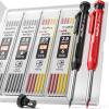 imageNicpro 2mm Metal Mechanical Pencil Set  2Pack Mechanical Carpenter Pencils Set with 26 Refills