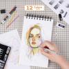 imageNicpro 35PCS Black Metal Mechanical Pencils Set in Case Art Drafting Pencil 05 07 09 mm ampamp 3PCS 2mm Graphite Lead Holder for Drawing Sketching With 20 Tube Lead Refills6B 4B 2B HB 2H 4H ColorsSilver