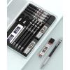 imageNicpro Black Art Mechanical Pencil Set in Case Metal Drafting Pencils 03 05 07 09 ampamp 2mm Graphite Lead Holders 2H HB 2B 4B Colored Lead for Sketching Drawing with 9 Lead Refills 2 ErasersBlack