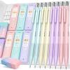 imageNicpro 10 Pack 07 mm Mechanical Pencil Bulk Set with Case Cute Candy Pastel Art Drafting Pencils 07mm with 10 Tube HB Lead Refills Eraser for Kid School Students Artist Writing Drawing Sketching0507mm