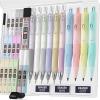 imageNicpro 31PCS Pastel Mechanical Pencil Set in Case Cute Mechanical Pencils 05 07 09 mm ampamp 20 mm with 15 Tube HB 2B ColorsLead Refills 3 Erasers Aesthetic School Supplies for Writing Sketching