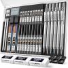 imageNicpro 35PCS Black Metal Mechanical Pencils Set in Case Art Drafting Pencil 05 07 09 mm ampamp 3PCS 2mm Graphite Lead Holder for Drawing Sketching With 20 Tube Lead Refills6B 4B 2B HB 2H 4H ColorsSilver